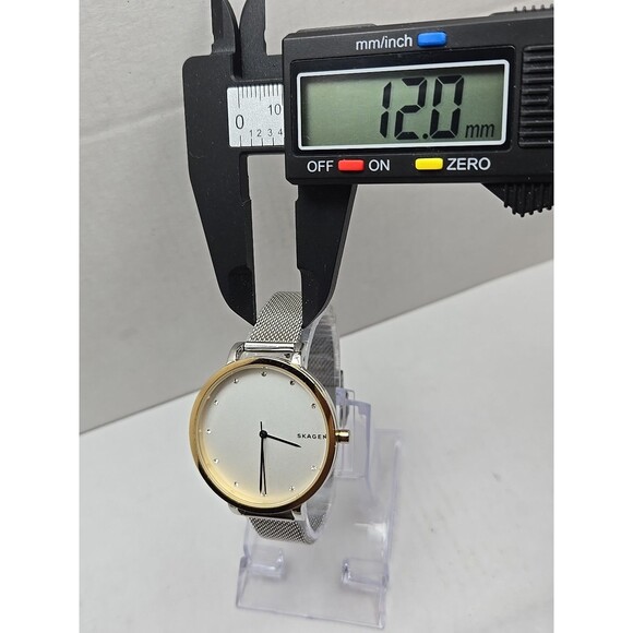 Skagen Hagen SKW2661 Womens 34mm Gold Silver Tone Mesh Quartz Watch New Battery - Picture 6 of 10